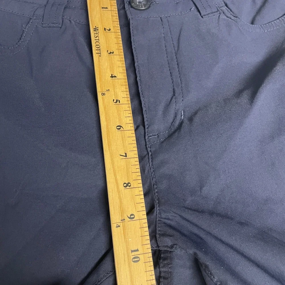 Eddie Bauer Shorts Women 10 Navy Blue Hiking Outdoor Stretch Granola Girl - Picture 9 of 10